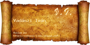 Vadászi Iván névjegykártya