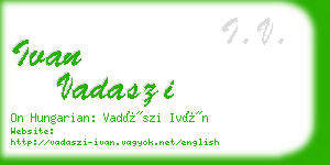 ivan vadaszi business card